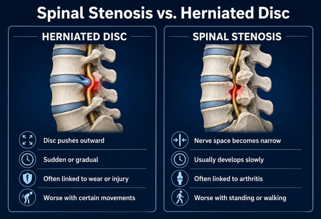 Differences Between Spinal Stenosis and Herniated Disc