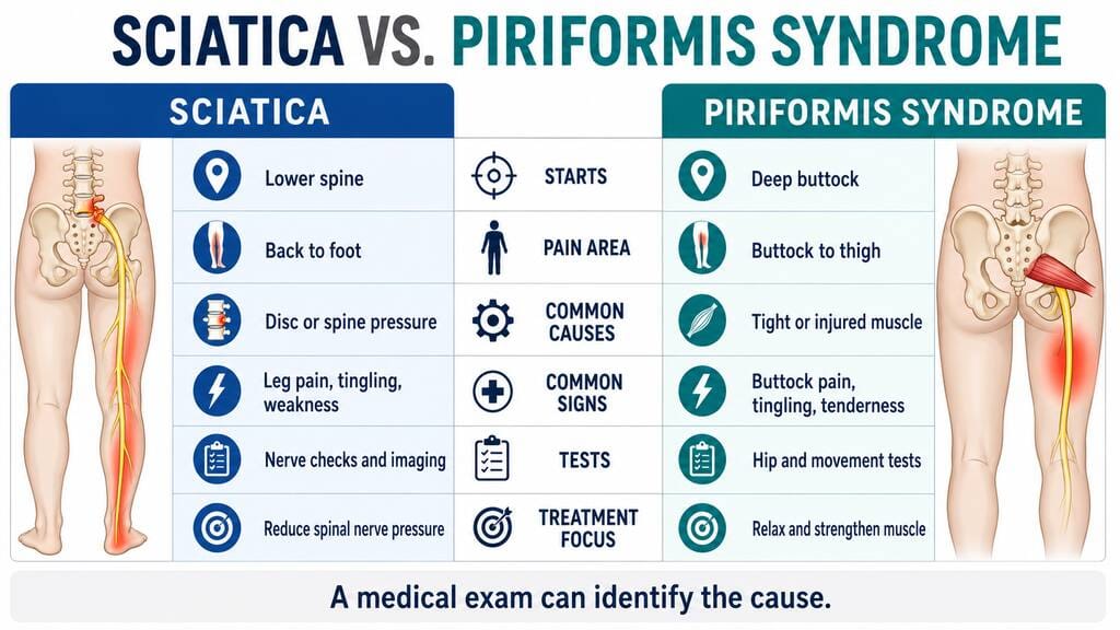 What Is the Difference Between Sciatica and Piriformis Syndrome?